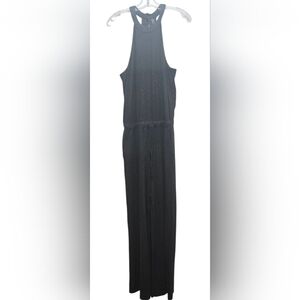 ​Kyodan Activewear Jumpsuit M Charcoal Gray Halter Neck Wide Leg Athleisure Yoga